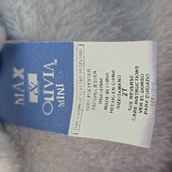 MAX & OLIVIA MINI BLUE AND WHITE TODDLER BOYS OR GIRLS HOODED ROBE SIZE 2T - Picture 3 of 10